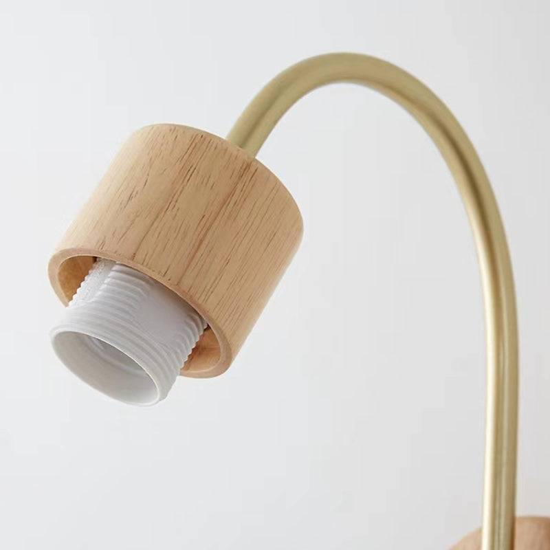 Wood Modern Wall Sconce Geometric Shape Wall Light with Glass Shade for Bedroom