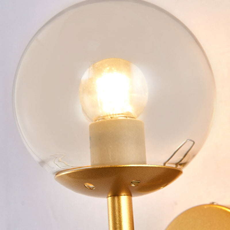 Modern Metal Wall Sconce Torch Shape Vanity Lamp with Glass Shade for Bathroom