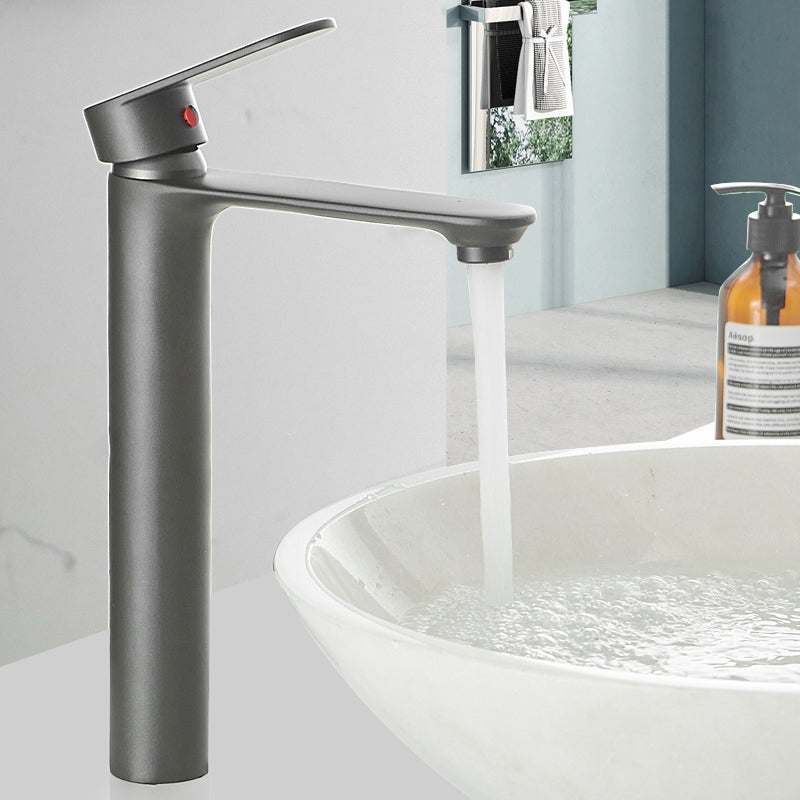 Bathroom Sink Faucet Lever Handle Brass Solid Color Washroom Faucet