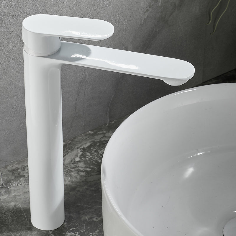 Bathroom Sink Faucet Lever Handle Brass Solid Color Washroom Faucet