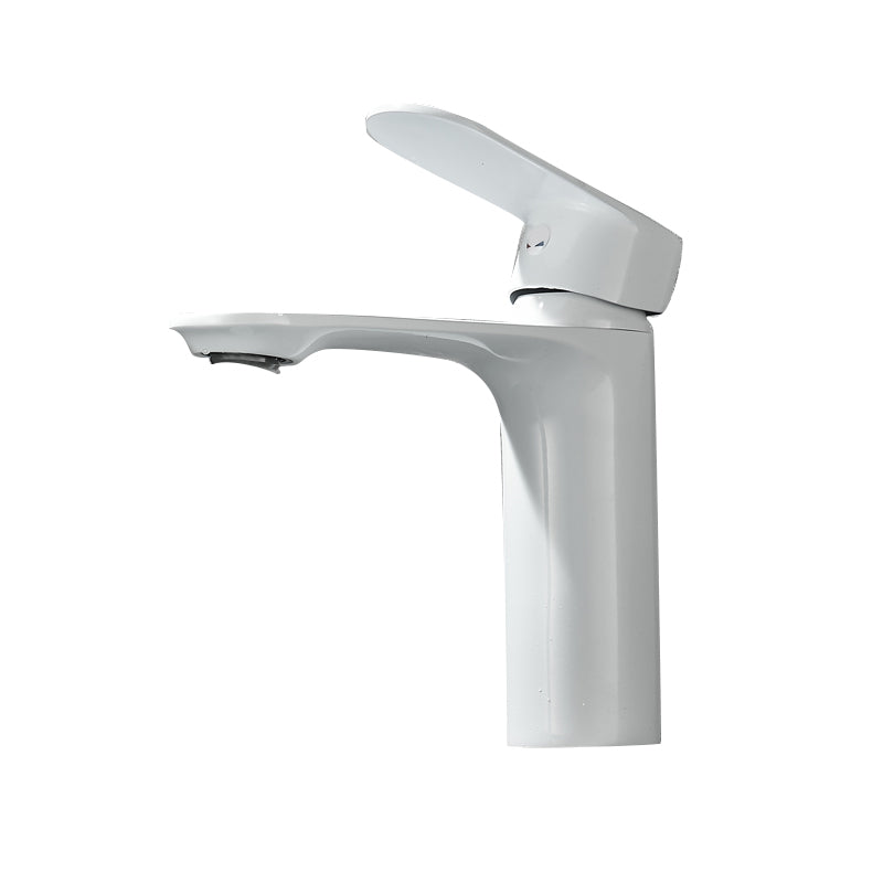 Bathroom Sink Faucet Lever Handle Brass Solid Color Washroom Faucet