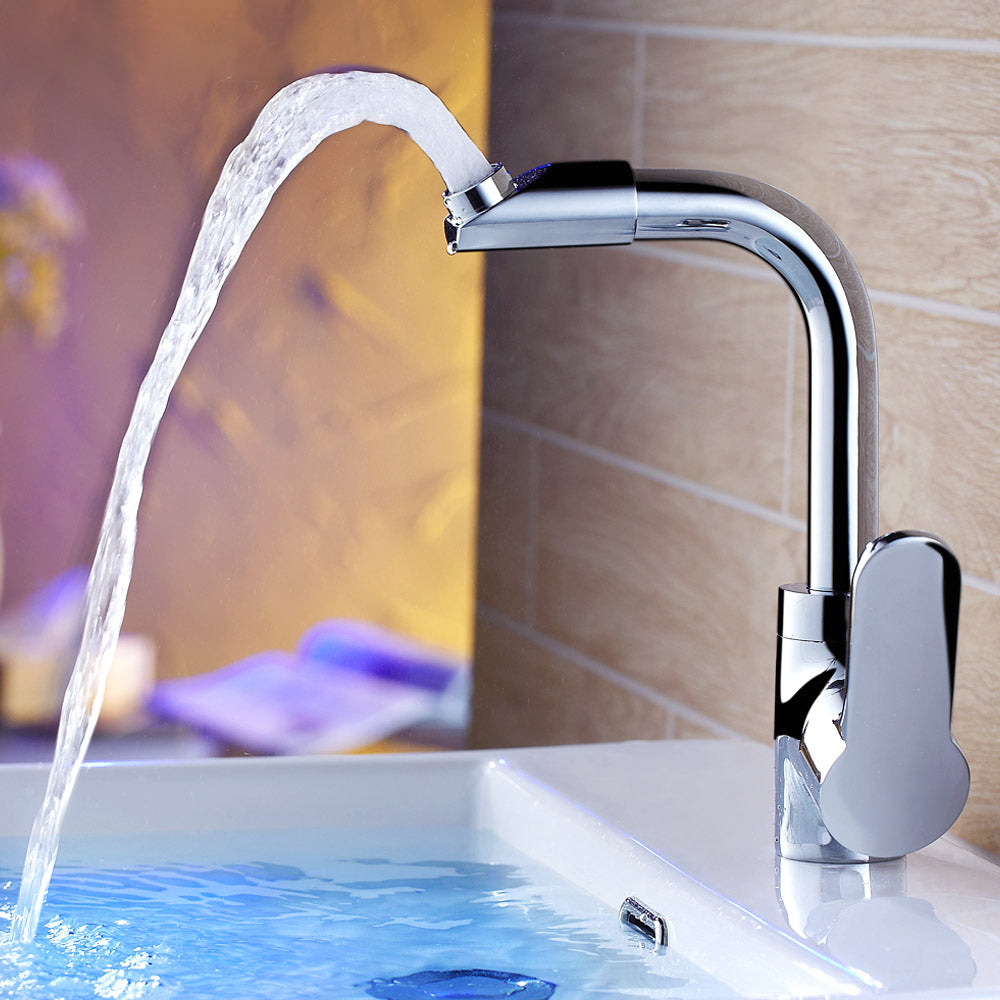 Modern Bathroom Faucet Brass Lever Handle Washroom Tub Faucet