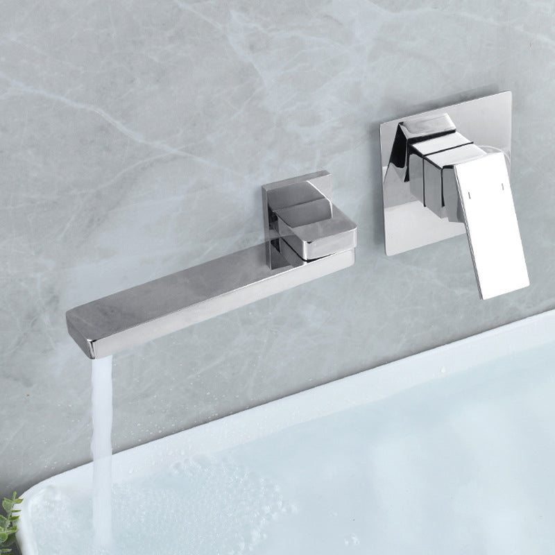 Light Luxury Wall Mounted Bathroom Faucet Lever Handle Sink Faucet