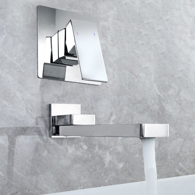 Light Luxury Wall Mounted Bathroom Faucet Lever Handle Sink Faucet