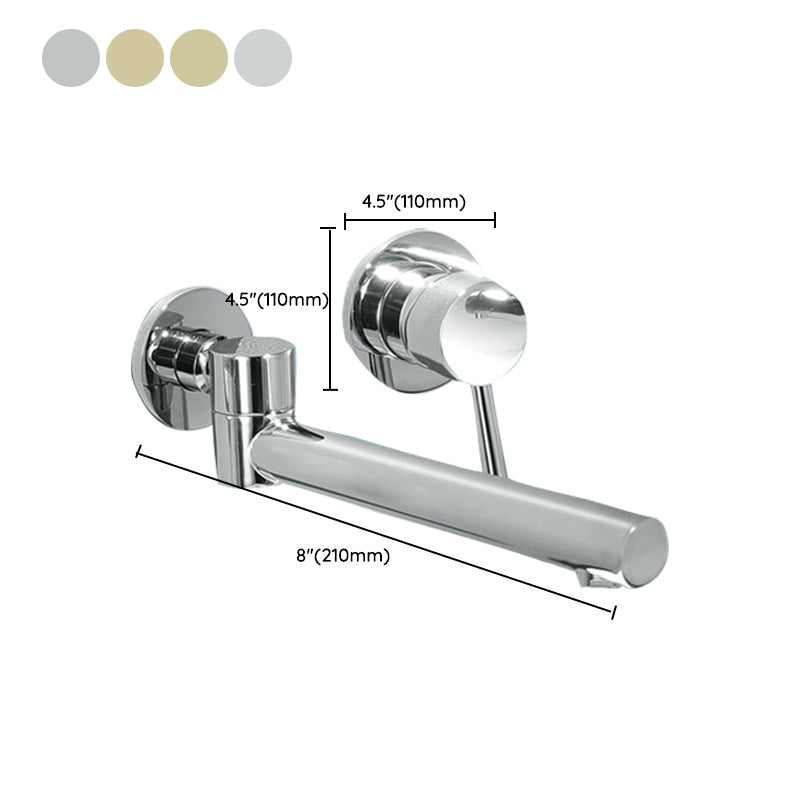 Light Luxury Wall Mounted Bathroom Faucet Lever Handle Sink Faucet