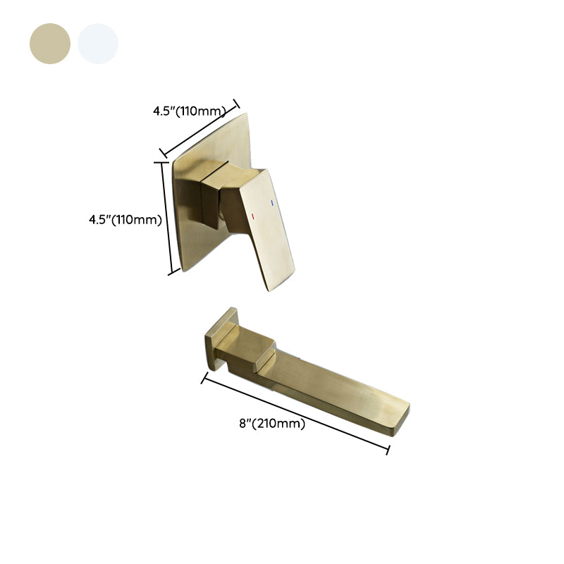 Light Luxury Wall Mounted Bathroom Faucet Lever Handle Sink Faucet