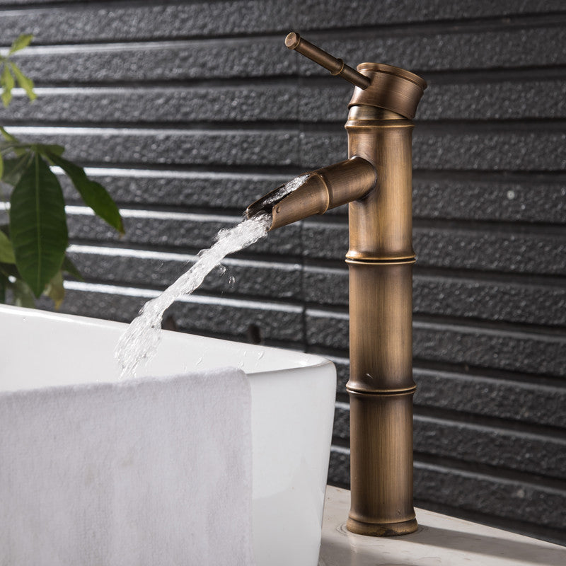Farmhouse Style Vessel Sink Bathroom Faucet Circular Brass Faucet