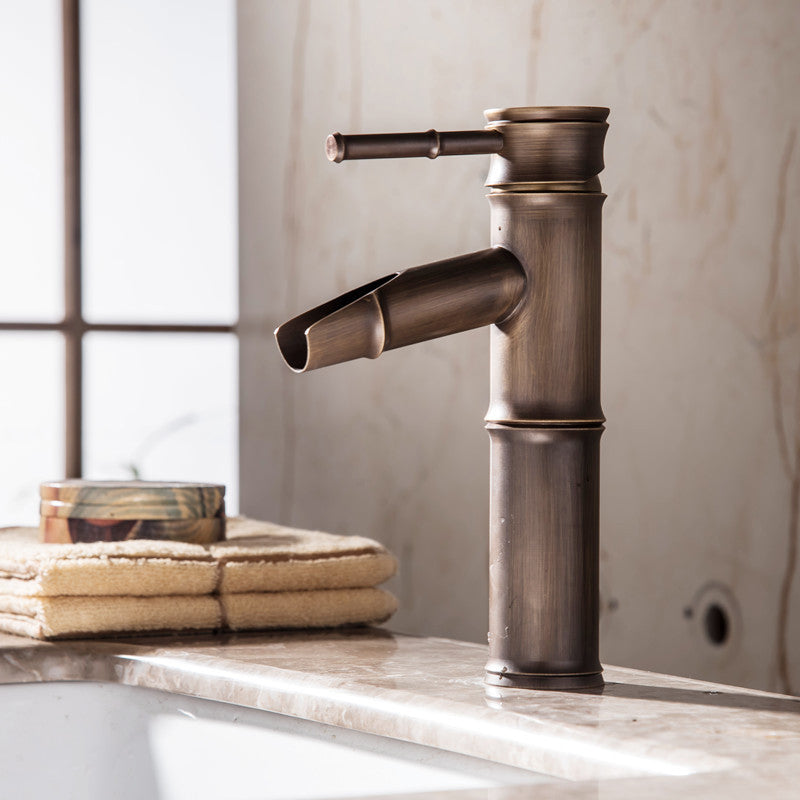 Farmhouse Style Vessel Sink Bathroom Faucet Circular Brass Faucet