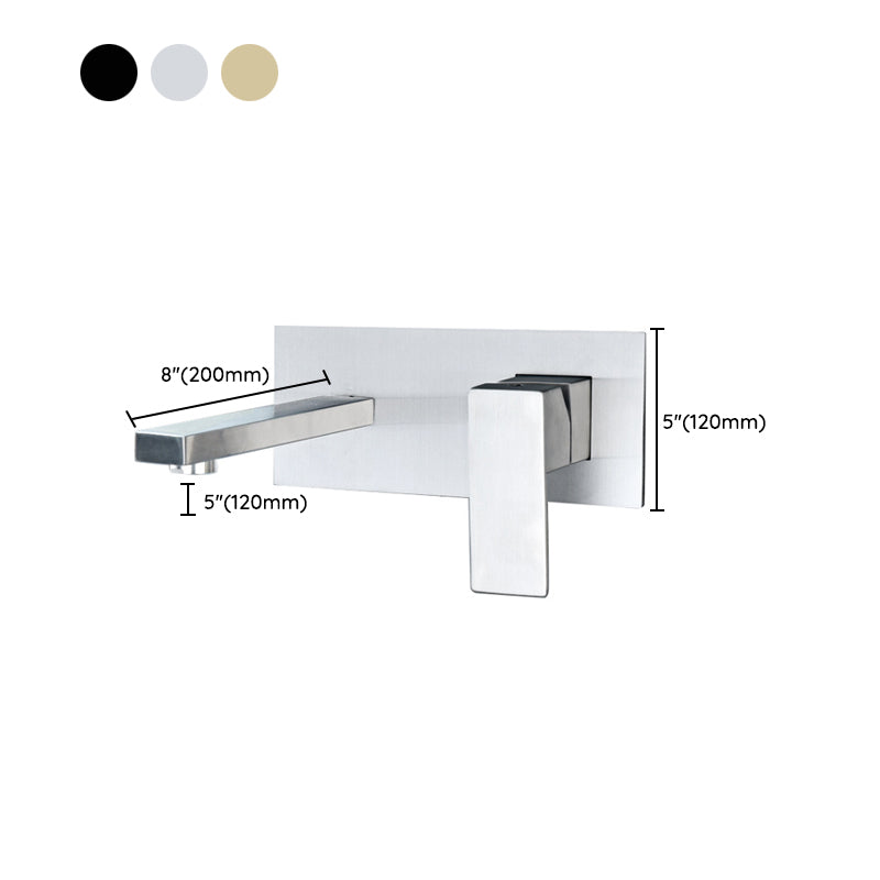 Stainless Steel Wall Mounted Bathroom Faucet Light Luxury Bathroom Faucet Modern Faucet