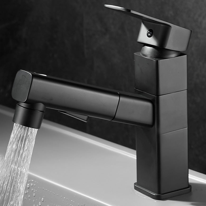 Bathroom Faucet Pull-out Lever Handle Single Hole Washroom Faucet