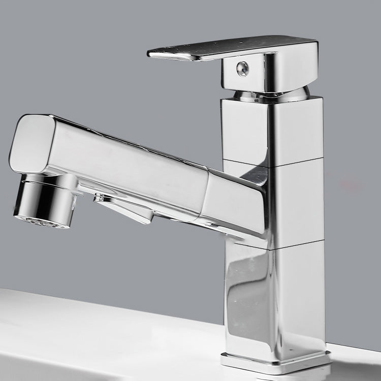 Bathroom Faucet Pull-out Lever Handle Single Hole Washroom Faucet