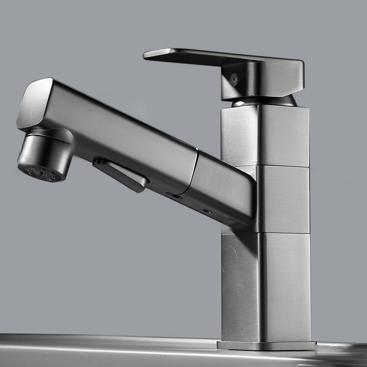 Bathroom Faucet Pull-out Lever Handle Single Hole Washroom Faucet