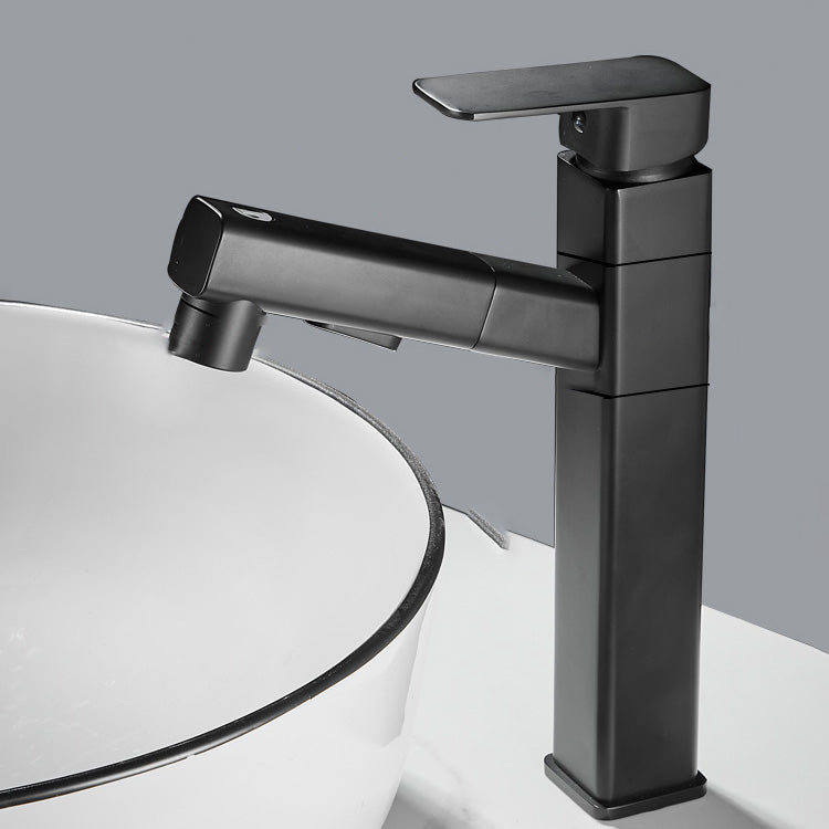 Bathroom Faucet Pull-out Lever Handle Single Hole Washroom Faucet