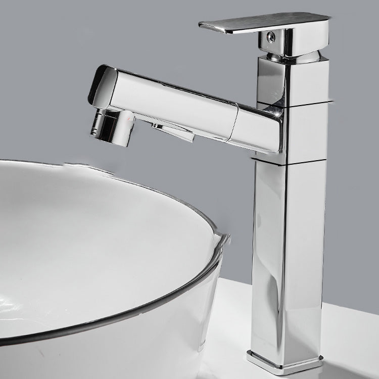 Bathroom Faucet Pull-out Lever Handle Single Hole Washroom Faucet