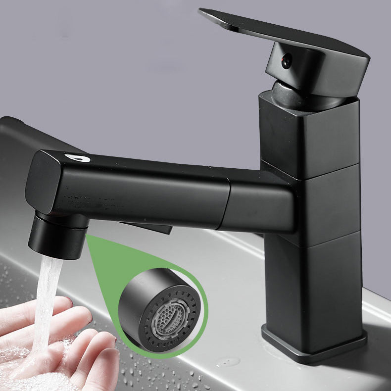 Bathroom Faucet Pull-out Lever Handle Single Hole Washroom Faucet