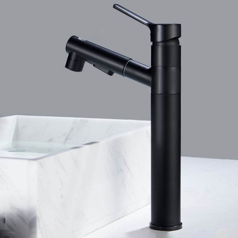 Bathroom Faucet Pull-out Lever Handle Single Hole Washroom Faucet