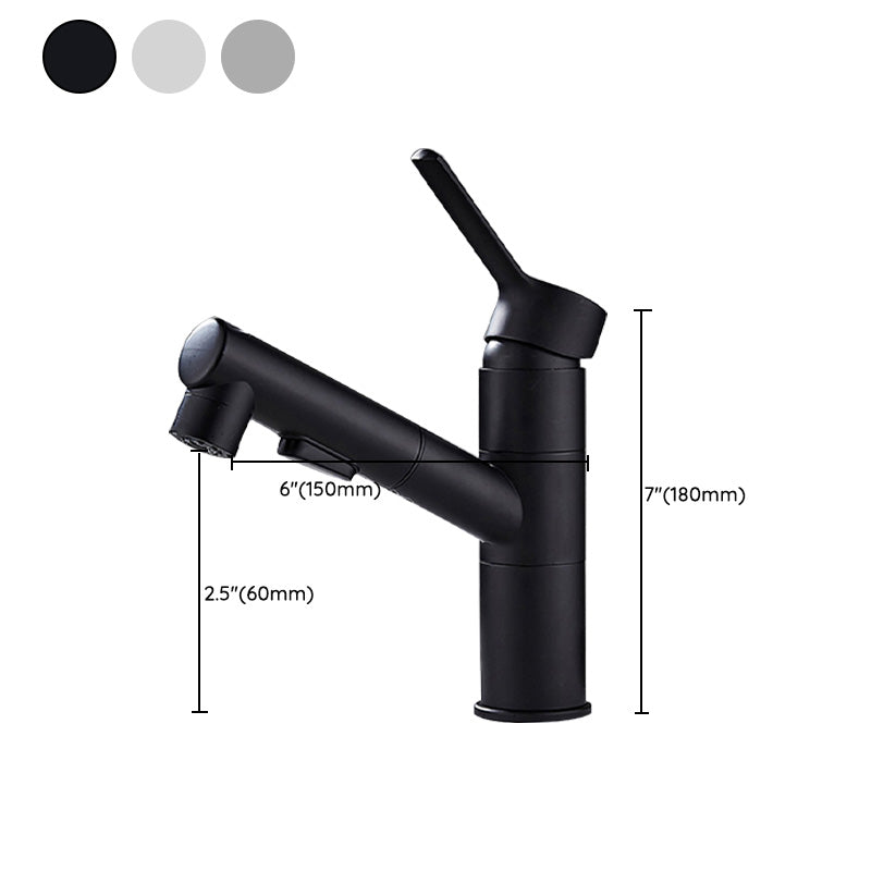 Bathroom Faucet Pull-out Lever Handle Single Hole Washroom Faucet