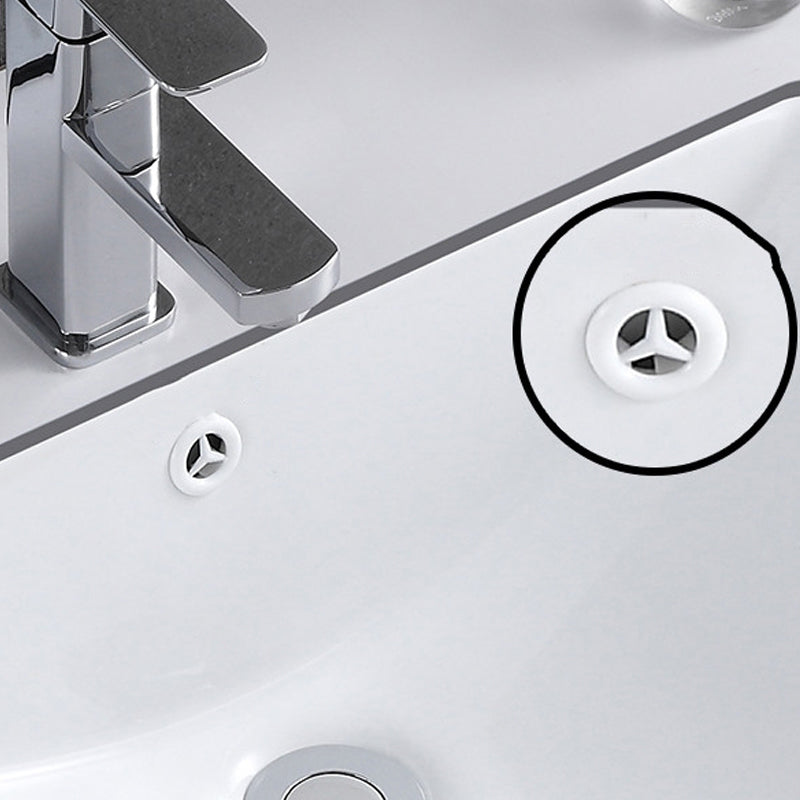 Traditional Undermount Vanity Sink Rectangular Porcelain with Pop-Up Drain Basin Sink