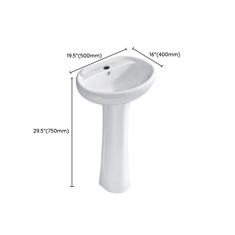 Square Pedestal Sink Ceramic Metal Ground Installation Bathroom Sink