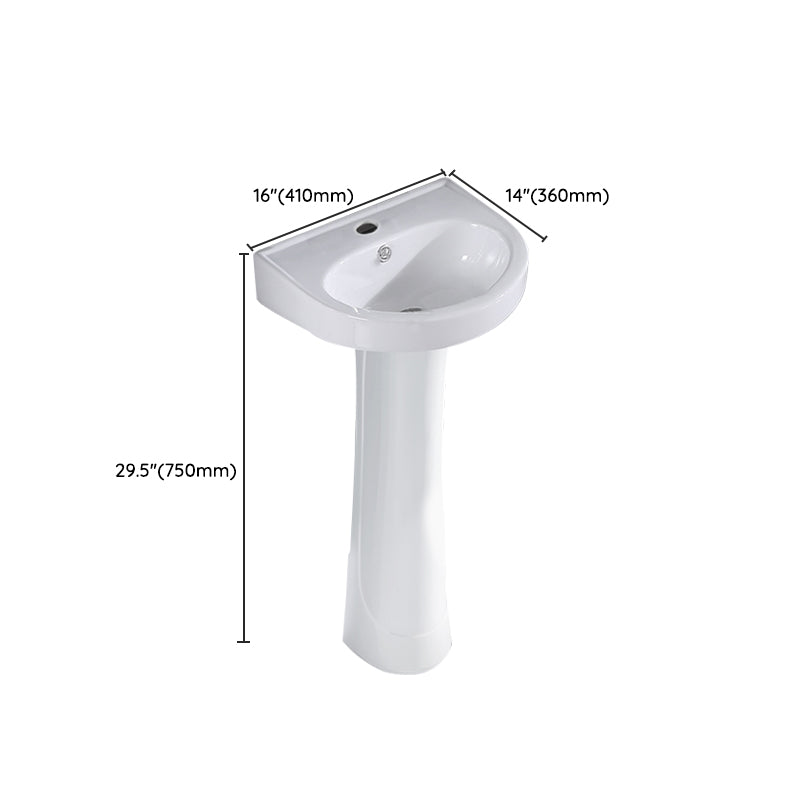 Square Pedestal Sink Ceramic Metal Ground Installation Bathroom Sink