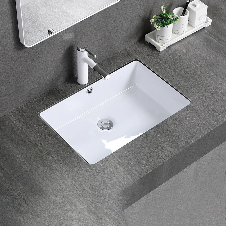 Modern Bathroom Sink Rectangular Vessel Lavatory Sink Pop-Up Drain