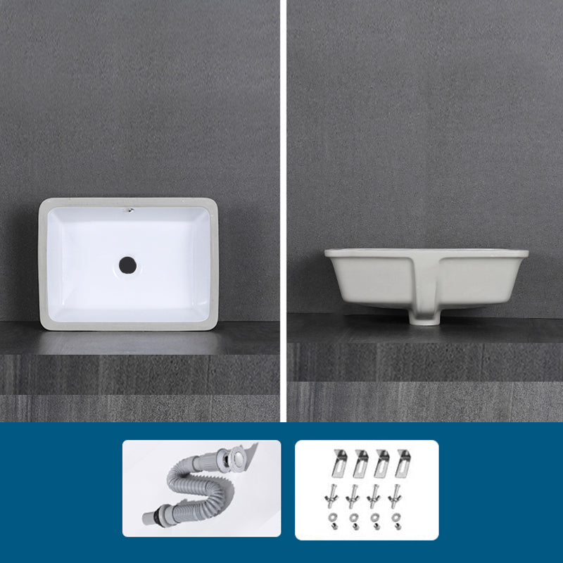 Modern Bathroom Sink Rectangular Vessel Lavatory Sink Pop-Up Drain