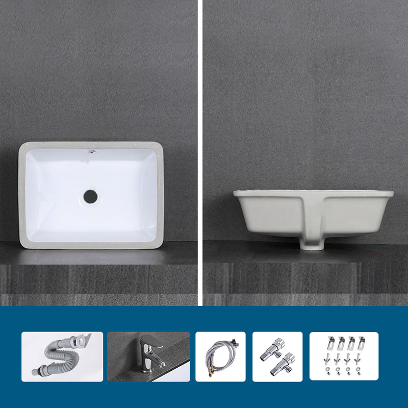 Modern Bathroom Sink Rectangular Vessel Lavatory Sink Pop-Up Drain
