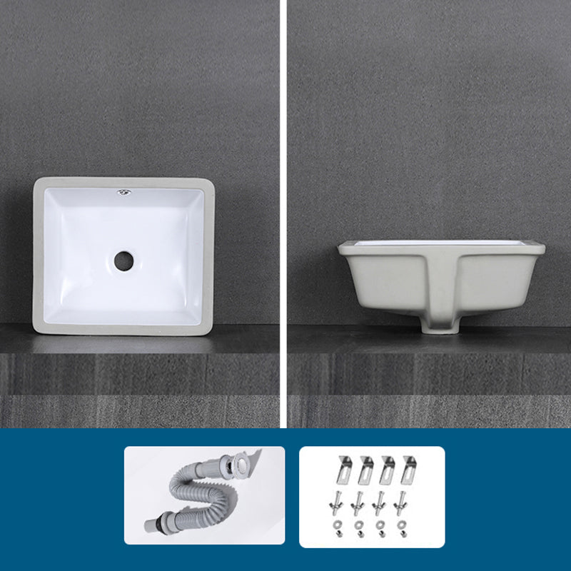 Modern Bathroom Sink Rectangular Vessel Lavatory Sink Pop-Up Drain