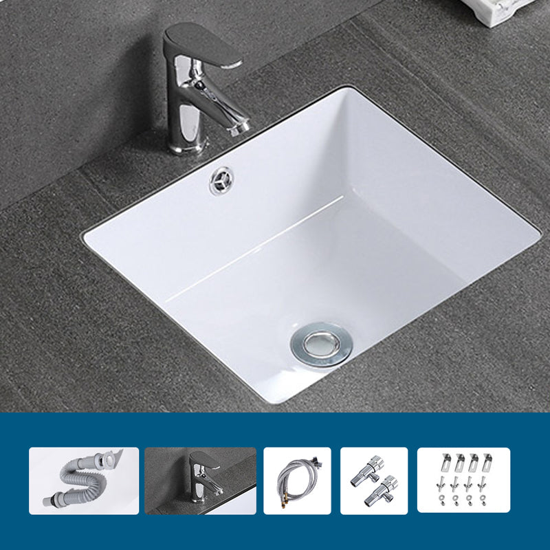 Modern Bathroom Sink Rectangular Vessel Lavatory Sink Pop-Up Drain