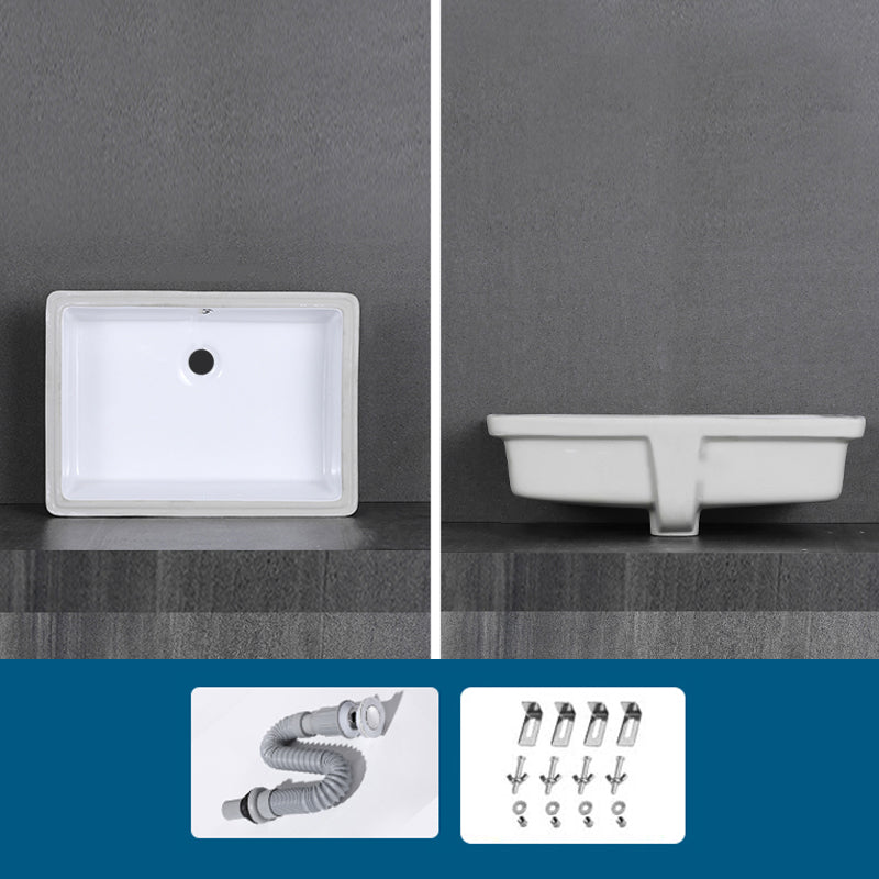 Modern Bathroom Sink Rectangular Vessel Lavatory Sink Pop-Up Drain