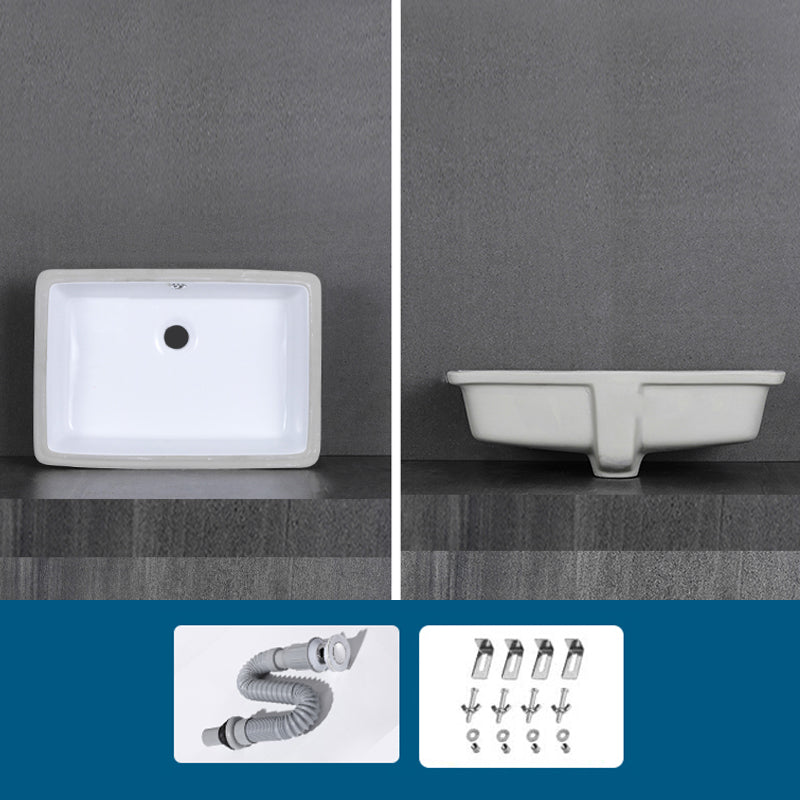 Modern Bathroom Sink Rectangular Vessel Lavatory Sink Pop-Up Drain