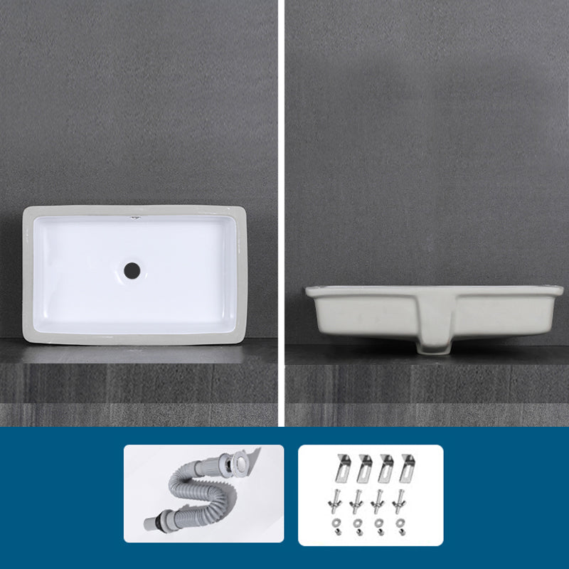 Modern Bathroom Sink Rectangular Vessel Lavatory Sink Pop-Up Drain