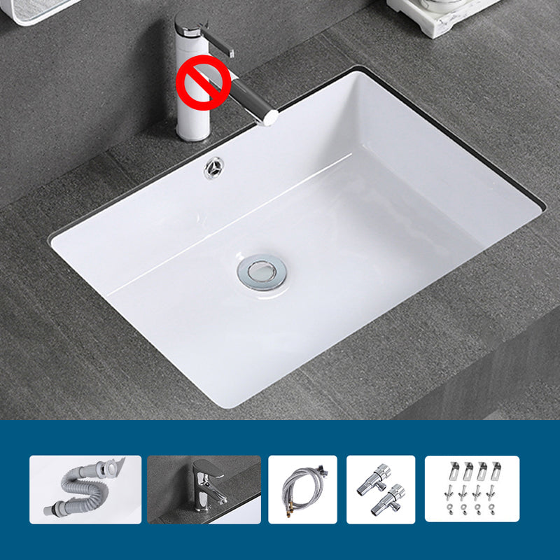 Modern Bathroom Sink Rectangular Vessel Lavatory Sink Pop-Up Drain