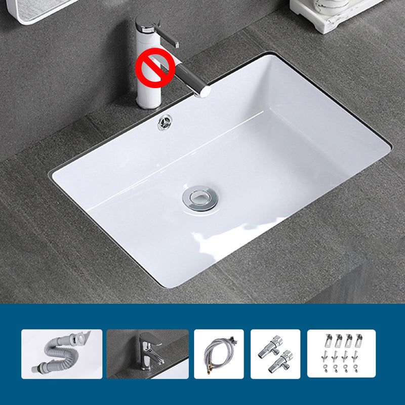 Modern Bathroom Sink Rectangular Vessel Lavatory Sink Pop-Up Drain