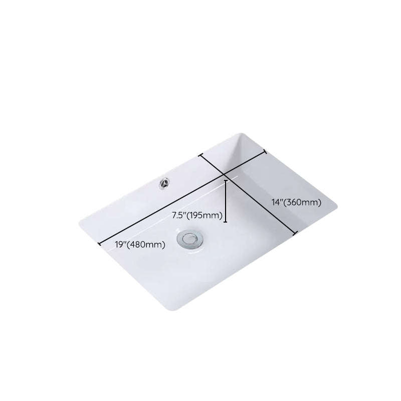 Modern Bathroom Sink Rectangular Vessel Lavatory Sink Pop-Up Drain