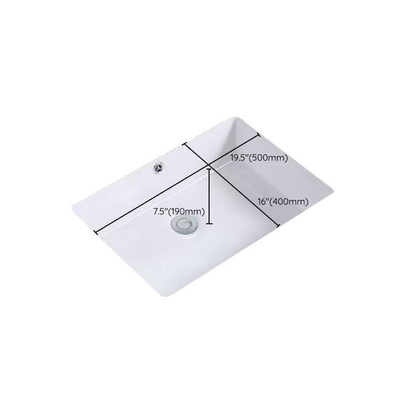 Modern Bathroom Sink Rectangular Vessel Lavatory Sink Pop-Up Drain