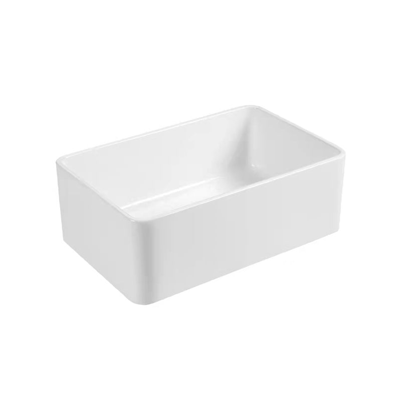 Farm Style Bathroom Sink Ceramic Rectangular Washroom Sink with Faucet