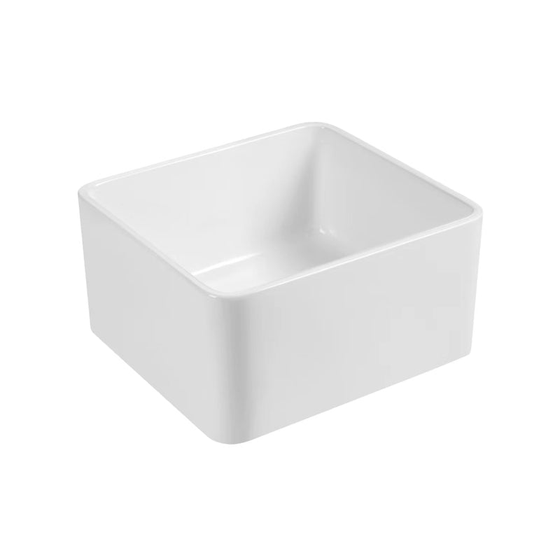 Farm Style Bathroom Sink Ceramic Rectangular Washroom Sink with Faucet