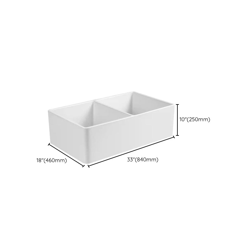 Farm Style Bathroom Sink Ceramic Rectangular Washroom Sink with Faucet