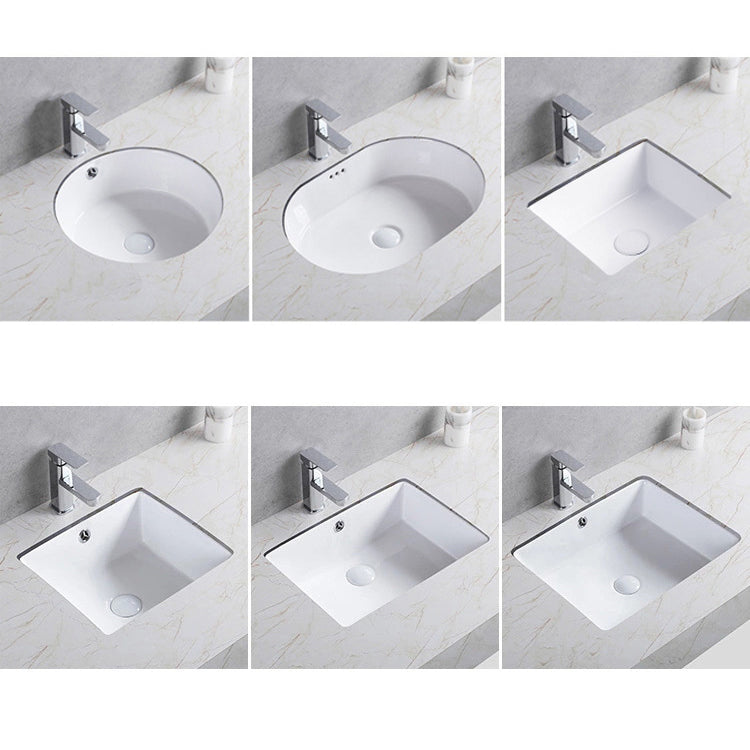 Traditional Undermount Bathroom Sink Porcelain Rectangular with Basin Basin Sink Only