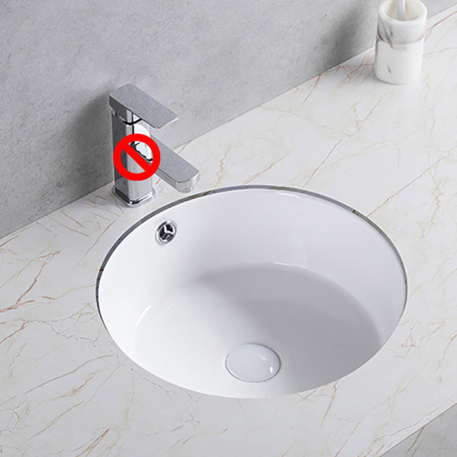 Traditional Undermount Bathroom Sink Porcelain Rectangular with Basin Basin Sink Only