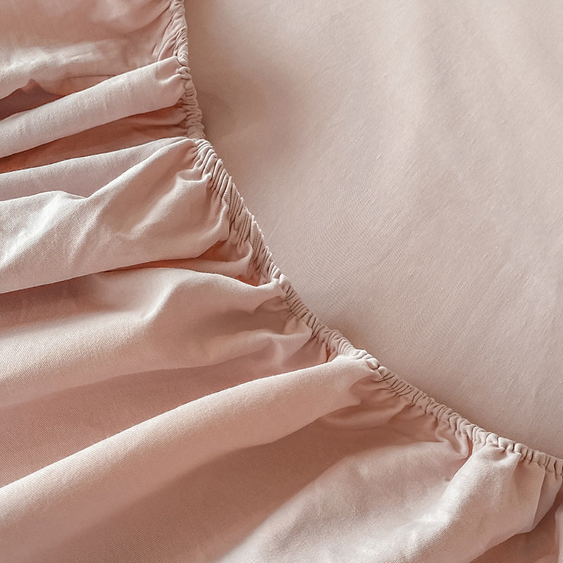 Soild Cotton Bed Sheet Set Modern Spring Extra Soft Fitted Sheet