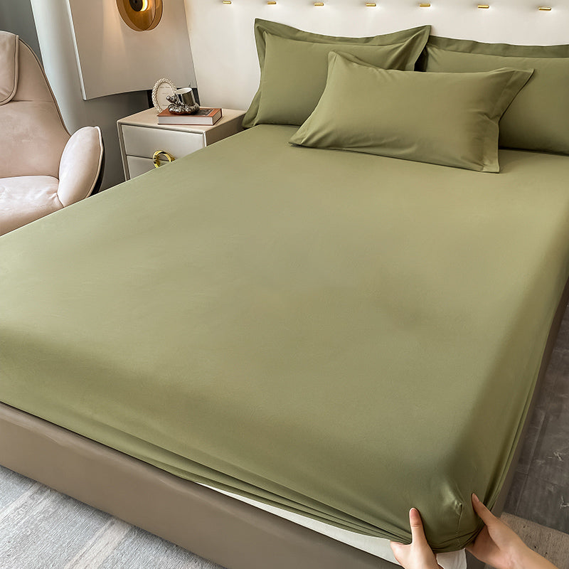 Soild Cotton Bed Sheet Set Modern Spring Extra Soft Fitted Sheet