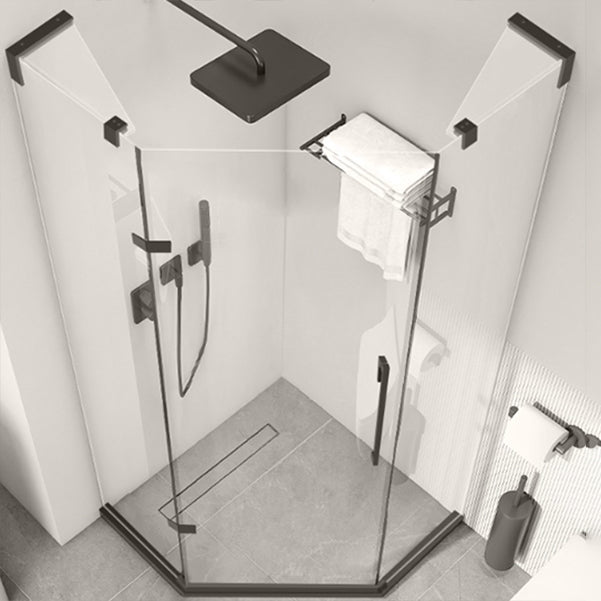 Black Scratch Resistant Shower Bath Door Semi Frameless Shower Doors