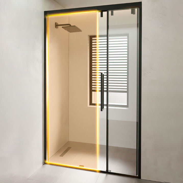 Full Frame One-shaped Tempered Glass Shower Door, Triple Linkage Shower Door