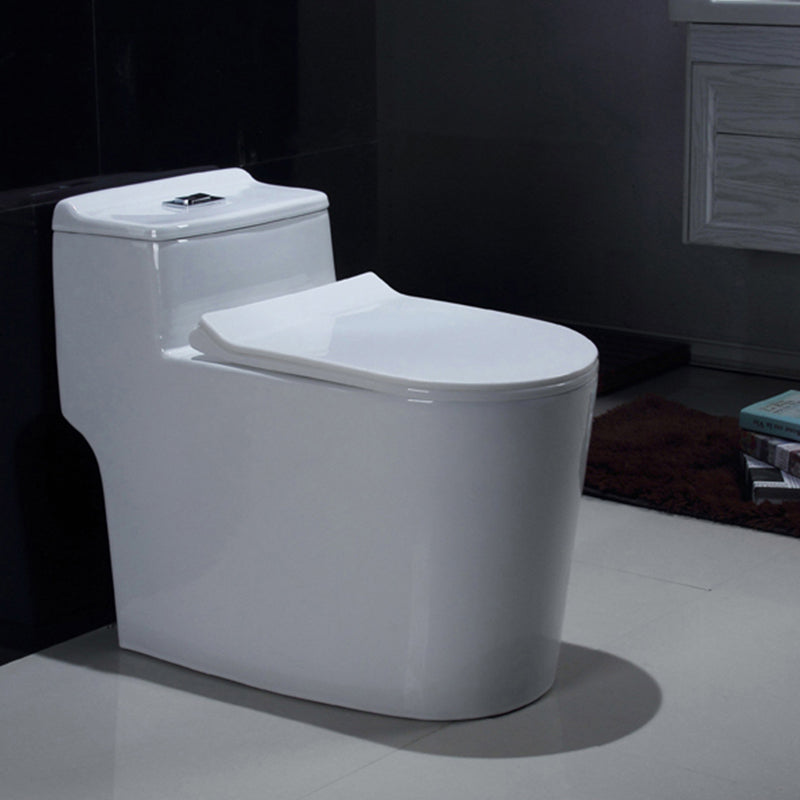 Contemporary White Flush Toilet Floor Mount Toilet Bowl for Washroom