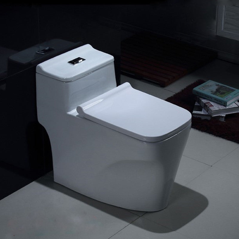 Contemporary White Flush Toilet Floor Mount Toilet Bowl for Washroom