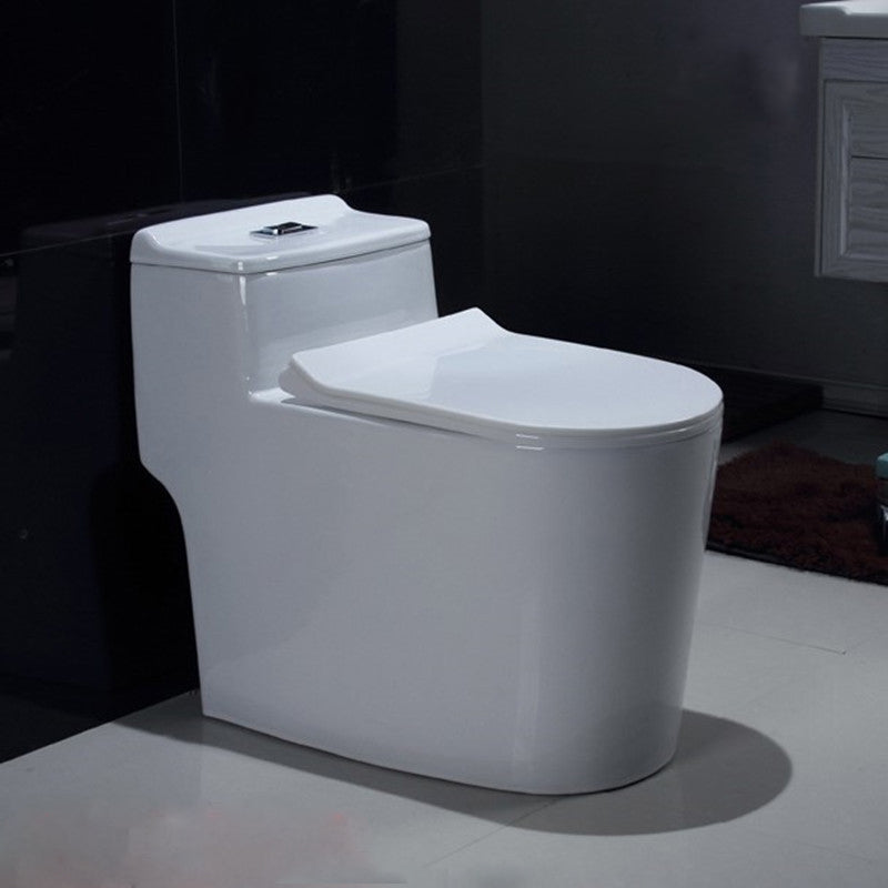 Contemporary White Flush Toilet Floor Mount Toilet Bowl for Washroom
