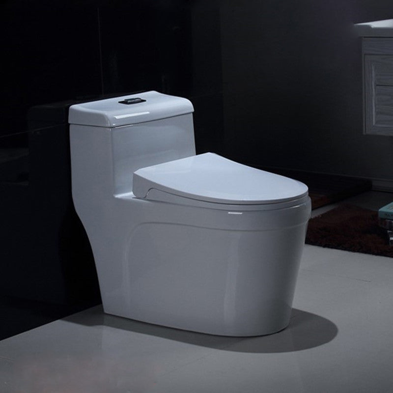 Contemporary White Flush Toilet Floor Mount Toilet Bowl for Washroom