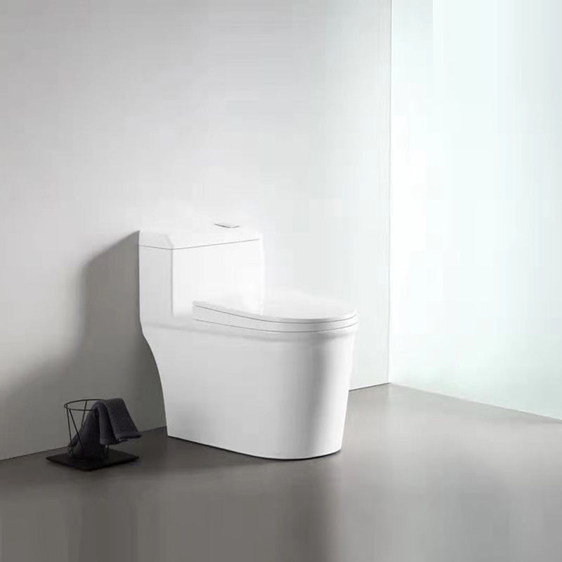 Contemporary White Flush Toilet Floor Mount Toilet Bowl for Washroom